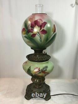 Gone With The Wind GWTW ANTIQUE OIL BANQUET PARLOR Lamp Converted Bottom Light