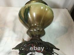 Gone With The Wind GWTW ANTIQUE OIL BANQUET PARLOR Lamp Converted Bottom Light