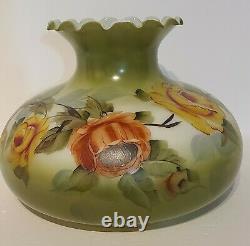 Gone With The Wind Gwtw Antique Oil Banquet Parlor Flowers Lamp Converted