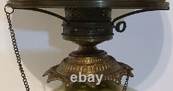 Gone With The Wind Gwtw Antique Oil Banquet Parlor Flowers Lamp Converted
