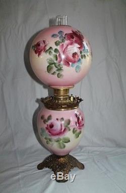 Gone with the Wind Banquet Oil Lamp 10 1/2 SHADE Breathtaking ROSES