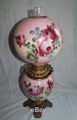 Gone with the Wind Banquet Oil Lamp 10 1/2 SHADE Breathtaking ROSES