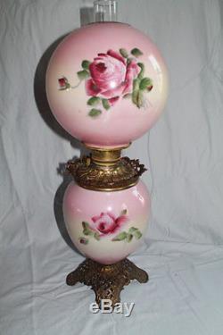 Gone with the Wind Banquet Oil Lamp 10 1/2 SHADE Breathtaking ROSES