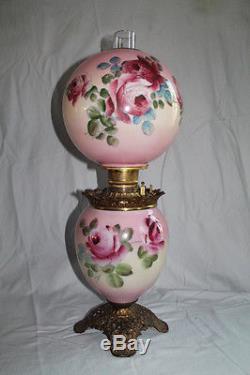 Gone with the Wind Banquet Oil Lamp 10 1/2 SHADE Breathtaking ROSES