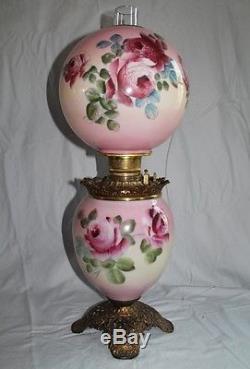 Gone with the Wind Banquet Oil Lamp 10 1/2 SHADE Breathtaking ROSES