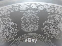 Good Antique Acid Etched Glass Duplex Oil Lamp Shade 1