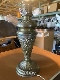 Gorgeous Antique Brass Oil Lamp Base BTE SGDG TB Made In France Electrified