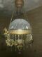 Gorgeous gold gilded anesthetic. Victorian antique Chandelier oil lamp