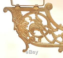 Great Antique Victorian Brass Hanging Oil Lamp Frame