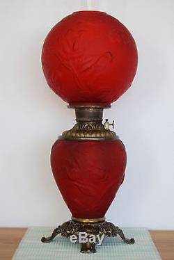 Gwtw Antique Fostoria Art Nouveau Kerosene Oil Old Banquet Victorian Eapg Lamp