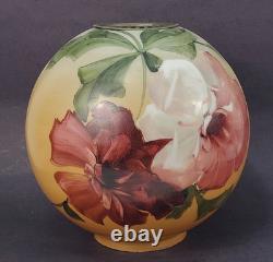 Gwtw oil Lamp Ball Globe Shade flowers original replacement antique salvage part