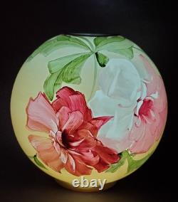 Gwtw oil Lamp Ball Globe Shade flowers original replacement antique salvage part