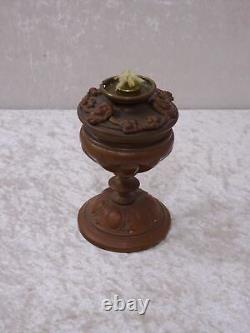 HM2G8N Antique Metal Oil Lamp Maskarons Vintage Around 1900 11.5 Cm