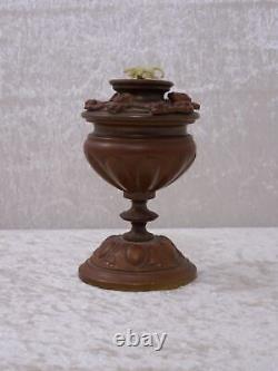 HM2G8N Antique Metal Oil Lamp Maskarons Vintage Around 1900 11.5 Cm