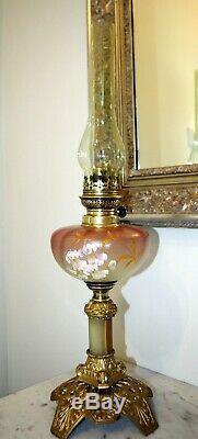 HOLDING FOR shemalg77 FRENCH ALABASTER &GRADUATED ENAMELLED OIL LAMP