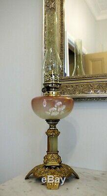 HOLDING FOR shemalg77 FRENCH ALABASTER &GRADUATED ENAMELLED OIL LAMP