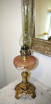 HOLDING FOR shemalg77 FRENCH ALABASTER &GRADUATED ENAMELLED OIL LAMP