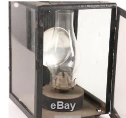 HUGE Antique Early American Tole Tin Oil Lantern Lamp Barn Street
