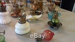 HUGE LOT OF 70 Antique VINTAGE Miniature Oil Kerosene Lamps