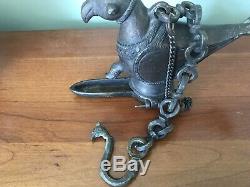 Hanging Bronze Oil Lamp In The Shape Of A Bird Mughal India