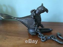 Hanging Bronze Oil Lamp In The Shape Of A Bird Mughal India