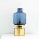 Hans Agne Jakobsson Stunning oil lamp in brass with blue glass shade L47
