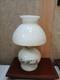 Hobnail Milk Glass Oil Lamp Jeanette Currier Ives Vintage Farmstyle Kerosene NOS