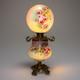 Huge 25 Gone Withthe WindPorcelain & Brass Parlor Lamp WithFloral Motif-Miller Lamp