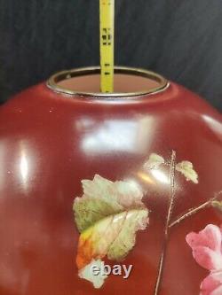 Huge Large Floral antique Gone with Wind GWTW parlor oil lamp 11 ball shade