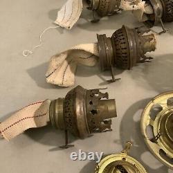 Huge Lot Of Vintage Antique Oil Lamp Parts Burners