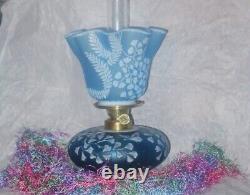 ITEM#70 Pairpoint Delft Blue Victorian Antique Miniature Oil Lamp Shade MINT