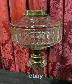 Impressive 18 Antique Eapg Pressed Glass Column Oil Banquet Table Lamp Base