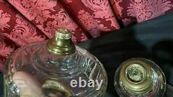 Impressive 18 Antique Eapg Pressed Glass Column Oil Banquet Table Lamp Base