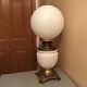 Impressive Antique 1890's White 26 1/2 Brass Oil Lamp With Wick & Shade