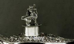 Indian Silver Oil Lamp c1890 Cutch Figural Handle