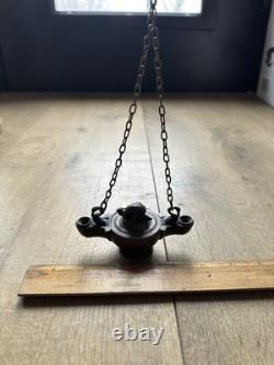 Italian School 19th Century Bronze Oil Lamp with Swans And Snail-4.5
