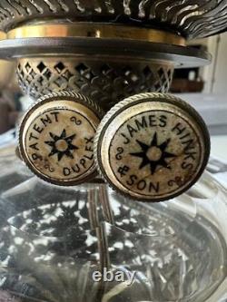 James Hinks & Son Victorian Antique Brass Oil Lantern Converted in2 Lamp c 1880s