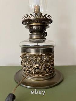 James Hinks & Son Victorian Antique Brass Oil Lantern Converted in2 Lamp c 1880s