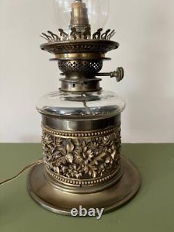 James Hinks & Son Victorian Antique Brass Oil Lantern Converted in2 Lamp c 1880s