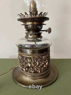 James Hinks & Son Victorian Antique Brass Oil Lantern Converted in2 Lamp c 1880s