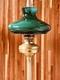 John Scott, 2 Brass Green Glass Shade Kerosene Oil Lamp Mfg England Vintage, Ltd
