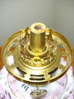 Junior Banquet Oil Lamp Beautifully Decorated Porcelain with Globe Brass Burner