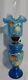 KOSMOS BRENNER COLBALT BLUE GLASS with HEAVY GOLD FLOWERS PAINTED OIL TABLE LAMP