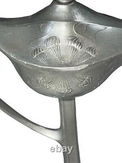 Kayserzinn Antique Pewter Cigar Lamp Art Nouveau Excellent Working Shape