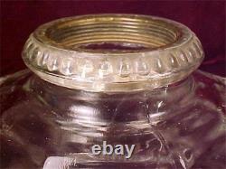 Kerosene Lamp Greek Key Roman Early American Pattern Glass Clear 1890 Antique
