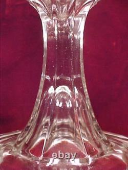 Kerosene Lamp Greek Key Roman Early American Pattern Glass Clear 1890 Antique