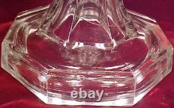 Kerosene Lamp Greek Key Roman Early American Pattern Glass Clear 1890 Antique