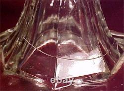Kerosene Lamp Greek Key Roman Early American Pattern Glass Clear 1890 Antique