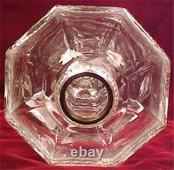 Kerosene Lamp Greek Key Roman Early American Pattern Glass Clear 1890 Antique
