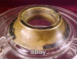 Kerosene Oil Lamp Beaded Band Clear Glass EAPG Antique VG